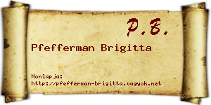 Pfefferman Brigitta névjegykártya